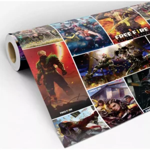 Papel De Parede Adesivo Lavável Free Fire Gamer Batle Royale