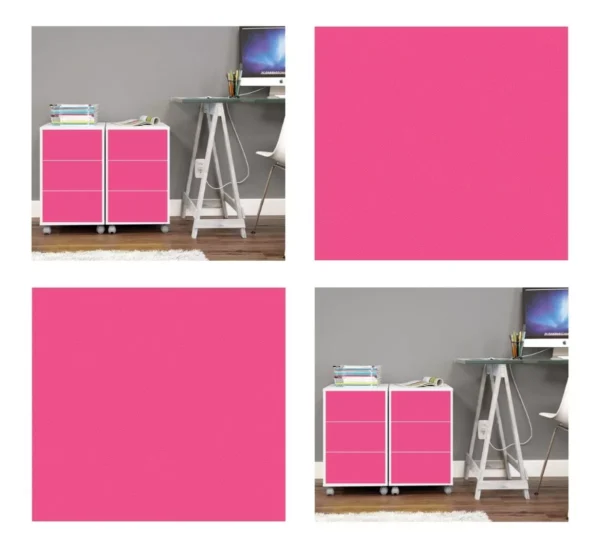 Papel De Parede Adesivo Lavável Liso Rosa Pink 10mx45cm