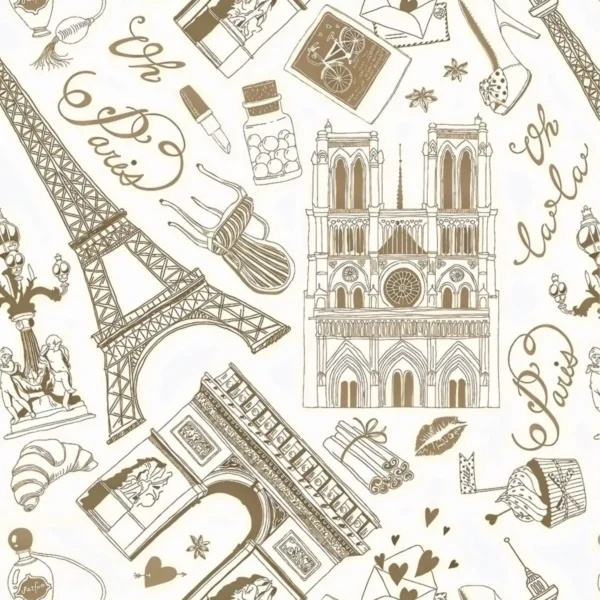 Papel De Parede Adesivo Lavável Paris Vintage 3m