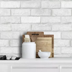 Papel De Parede Adesivo Lavavel Tijolo Branco 45cm X 10m