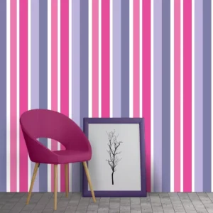 Papel De Parede Adesivo Listrado Rosa Pink Roxo E Lilás