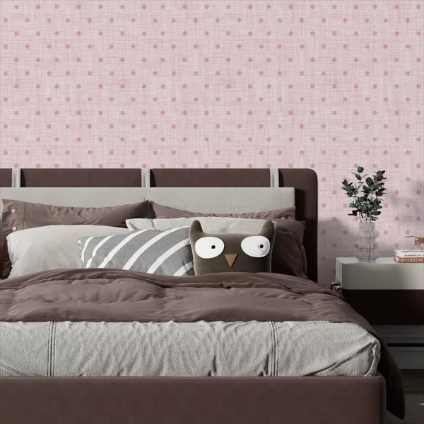 Papel De Parede Adesivo Menina Rosa Linho Quarto Tecido 10m