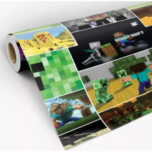 Papel De Parede Adesivo Minecraft Quarto Gamer Vinil Lavável