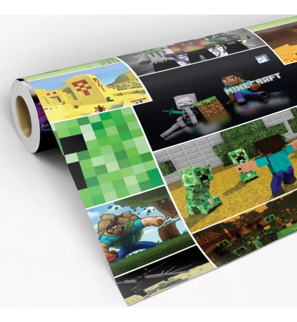 Papel De Parede Adesivo Minecraft Quarto Gamer Vinil Lavável