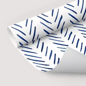 Papel De Parede Adesivo Minimalista Chevron Branco Azul 10m