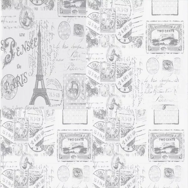 Papel De Parede Adesivo Moderno Selo Carta Paris Lavável