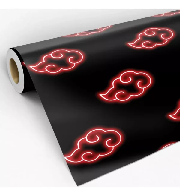 Papel De Parede Adesivo Naruto Akatsuki Fundo Preto Lavável