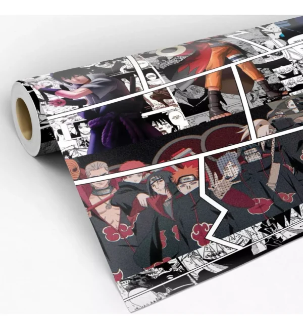 Papel De Parede Adesivo Naruto Anime Manga Sala Vinl Lavável