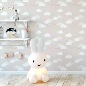 Papel De Parede Adesivo Nude Nuvem Quarto Bebe Infantil 12m