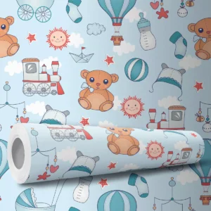 Papel De Parede Adesivo Nuvem Azul Infantil Neném Bebê 10m