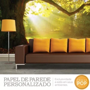 Papel De Parede Adesivo Paisagem Árvores Sol Natureza 3x5m