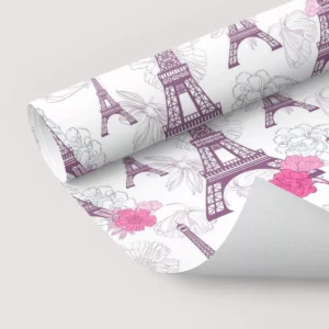 Papel De Parede Adesivo Paris Sala Roxo Flor Rosa Floral 10m