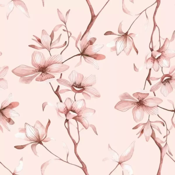 Papel De Parede Adesivo Pra Cozinha Floral Magnolia 2.5m