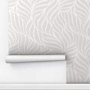 Papel De Parede Adesivo Provençal Ondas Cinza Elegante 3m