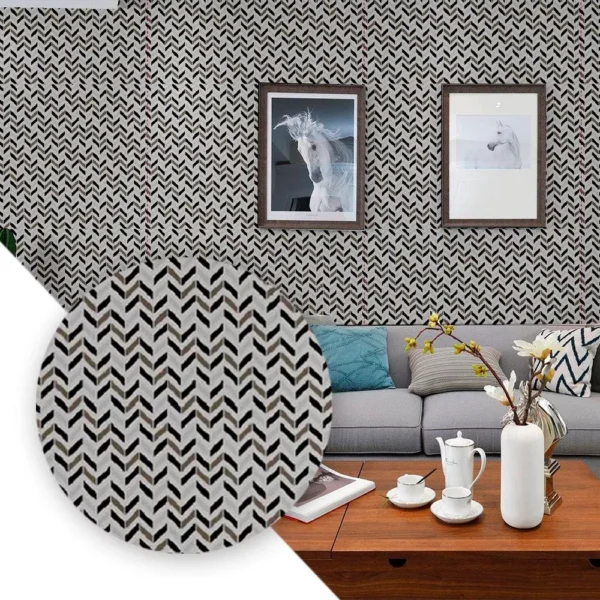 Papel De Parede Adesivo Pvc Estampa Zig Zag Decoração 5 Mts