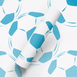 Papel De Parede Adesivo Quarto Bola Azul Futebol Jovem 10m