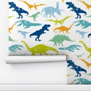 Papel De Parede Adesivo Quarto Dinossauros Para Infantil 10m