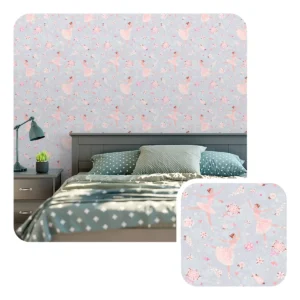 Papel De Parede Adesivo Quarto Menina Bailarina Floral 3.5m