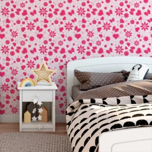 Papel De Parede Adesivo Quarto Pink Rosa Borboleta 2,5m