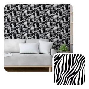 Papel De Parede Adesivo Quarto Salão Zebra Preto Branco 5m