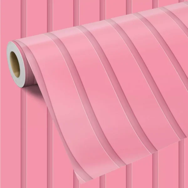 Papel De Parede Adesivo Ripado Rosa Menina Moderno Lavável