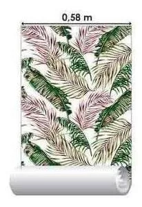 Papel De Parede Adesivo Rolo 0,58x3,00m Folhas Natureza 3290