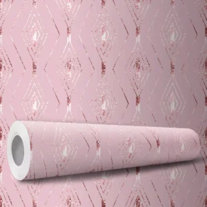 Papel De Parede Adesivo Rosa Abstrato Rosê Sala Lavável 10m