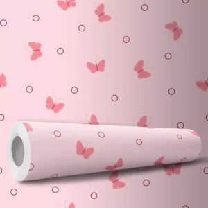 Papel De Parede Adesivo Rosa Menina Infantil Borboletas 10m