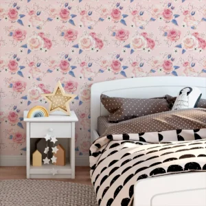 Papel De Parede Adesivo Rosas Sala Delicado Rose Quarto 2,5m