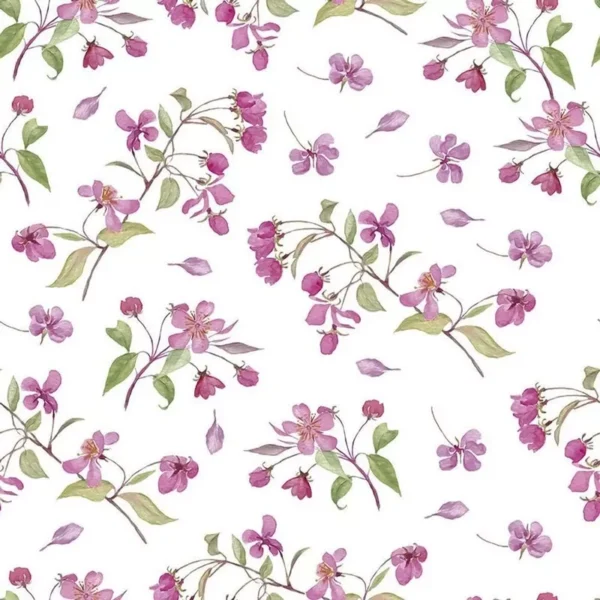 Papel De Parede Adesivo Roxo Cozinha Floral Verde Buque 10m