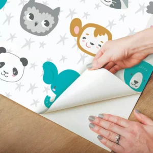 Papel De Parede Adesivo Safari Macaco Lavável Sala 3m