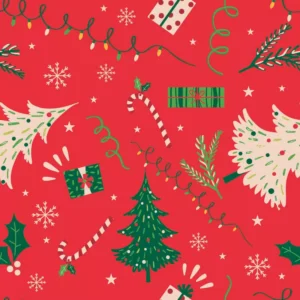 Papel De Parede Adesivo Sala Árvores Natal Lavável 2m