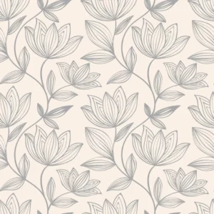 Papel De Parede Adesivo Sala Floral Flor Delicado Azul 2.5m