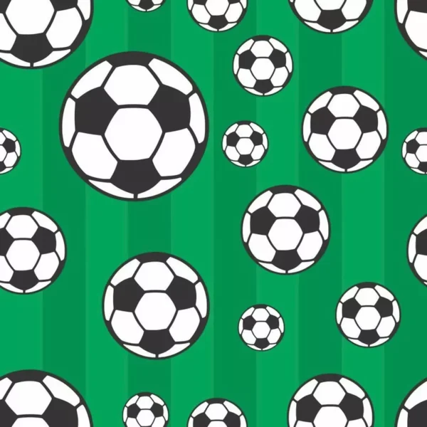 Papel De Parede Adesivo Teen Futebol Fundo Bolas Verde 3.5m