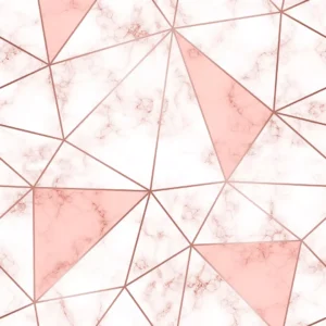 Papel De Parede Adesivo Triangulos Rosé E Rosa Bebê Sala 9m