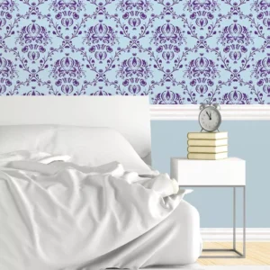 Papel De Parede Adesivo Vintage Azul E Roxo 9 0,58x2,5m