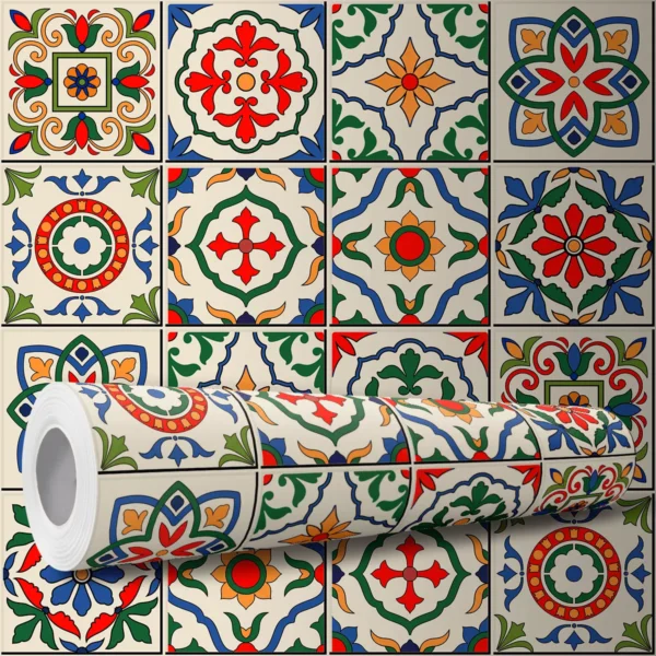 Papel De Parede Adesivo Vintage Ladrilho Cozinha 3,5m