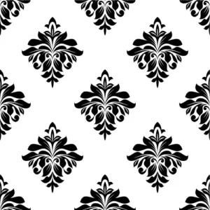 Papel De Parede Adesivo Vintage Preto E Branco Sala Arabesco