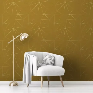 Papel De Parede Adesivo Zara A02 Geométrico Gold Amarelo 3m