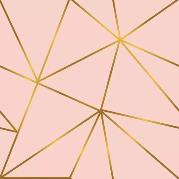 Papel De Parede Adesivo Zara Dourado Fundo Rosa Salmão 3m