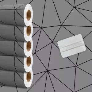 Papel De Parede Adesivo Zara Geométrico Preto Cinza 5 Rolos