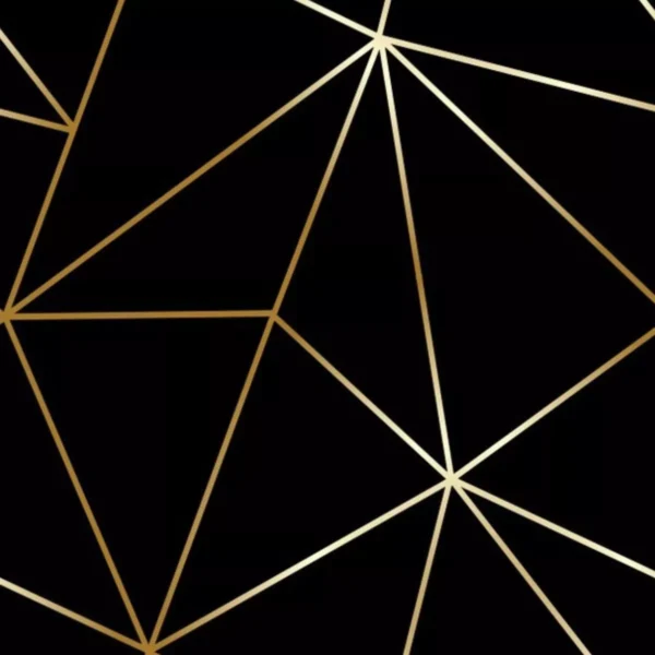 Papel De Parede Adesivo Zara Geometrico Preto E Dourado 30m