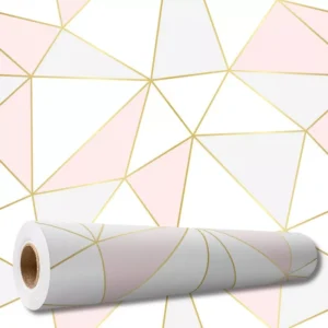 Papel De Parede Adesivo Zara Rosê Dourado Fendi Sm20054