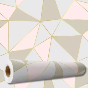 Papel De Parede Adesivo Zara Rosê Dourado Fendi Sm20055