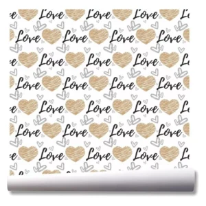 Papel De Parede Amor Coração Love Quarto Kit 03 Rolos A156