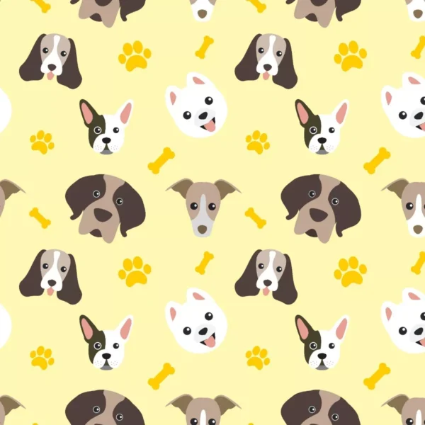 Papel De Parede Animais Dogs Cachorros Fundo Amarelo