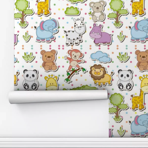 Papel De Parede Animais Floresta Quarto Infantil 3m