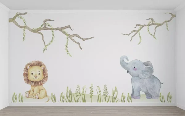 Papel De Parede Animais Safari Quarto Criança M² Adesivo