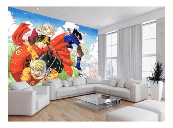 Papel De Parede Anime Naruto Mangá Desenho Art 7,5m² Nrt01