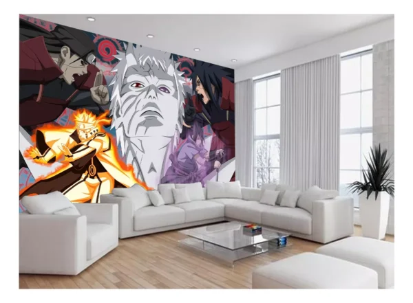 Papel De Parede Anime Naruto Mangá Desenho Art 7,5m² Nrt05